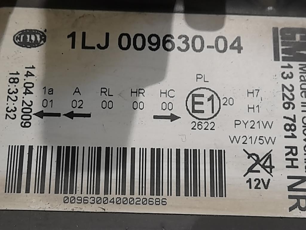 Proiettore ANT DX 1LJ009630-04 Opel Insignia A SW 2009