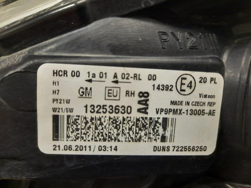 Proiettore ANT DX 13253630 Opel Meriva B 2010