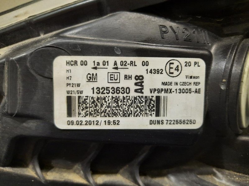 Proiettore ANT DX 13253630 Opel Meriva B 2010