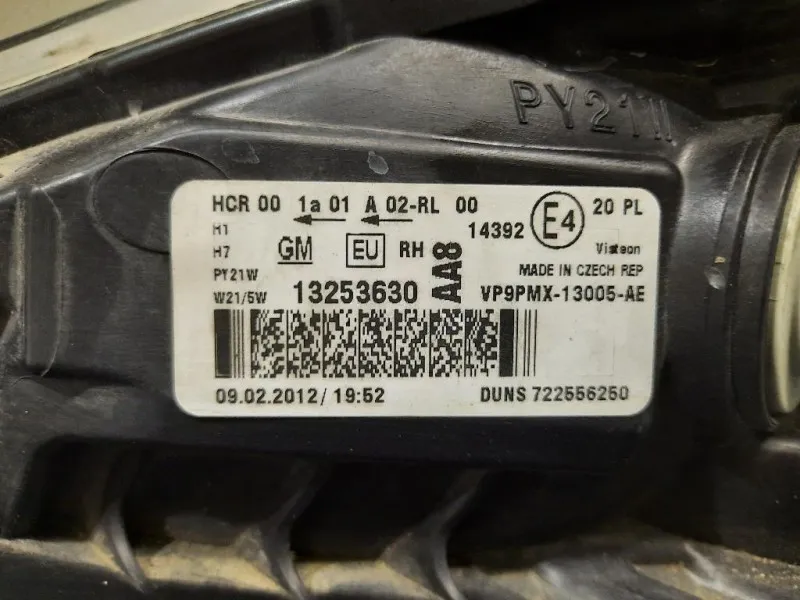 Proiettore ANT DX 13253630 Opel Meriva B 2010