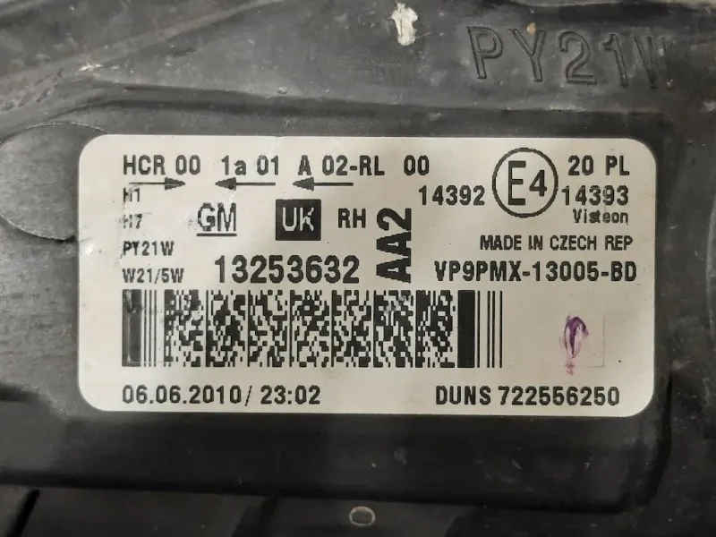 Proiettore ANT DX 13253632 Opel Meriva B 2014