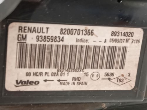 Proiettore ANT DX 8200701366 Opel Vivaro A 2007