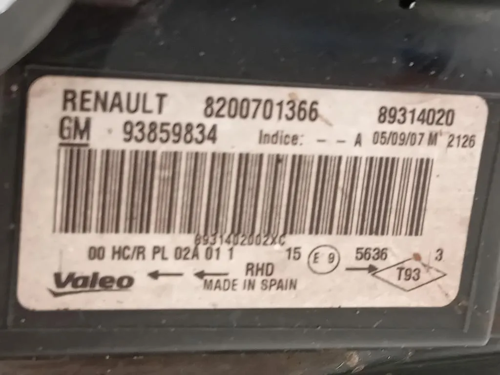 Proiettore ANT DX 8200701366 Opel Vivaro A 2007