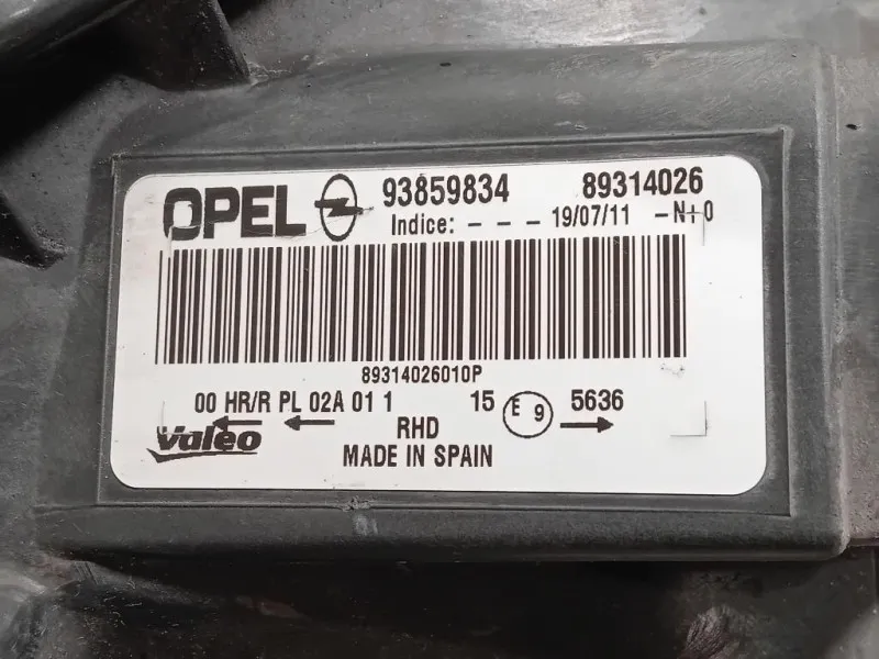 Proiettore ANT DX 93859834 Opel Vivaro A 2007