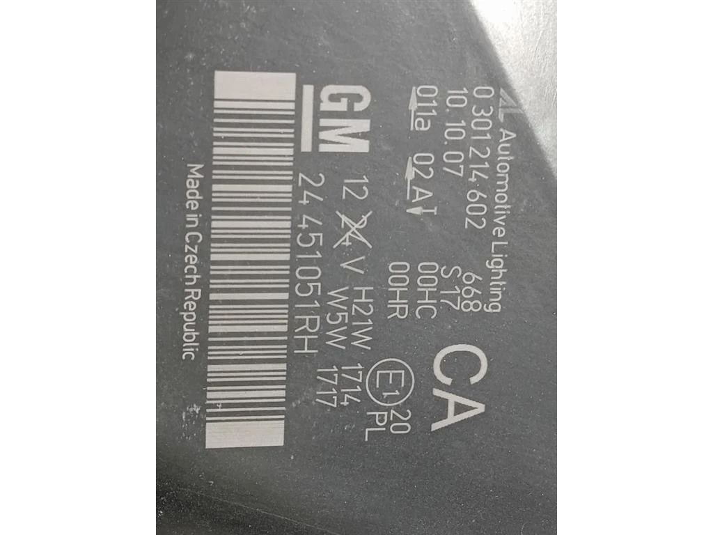 Proiettore ANT DX 24451051 Opel Zafira B 2005