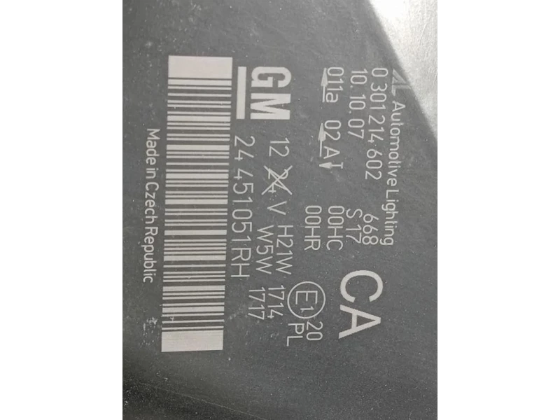 Proiettore ANT DX 24451051 Opel Zafira B 2005