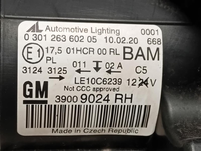 Proiettore ANT DX 39009024 DESTRO DX Opel Zafira C 2012