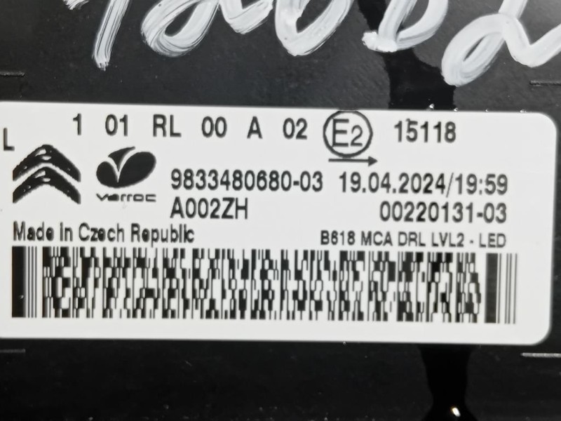 Proiettore ANT SX 9833480680-03 Citroen C3 III 2016