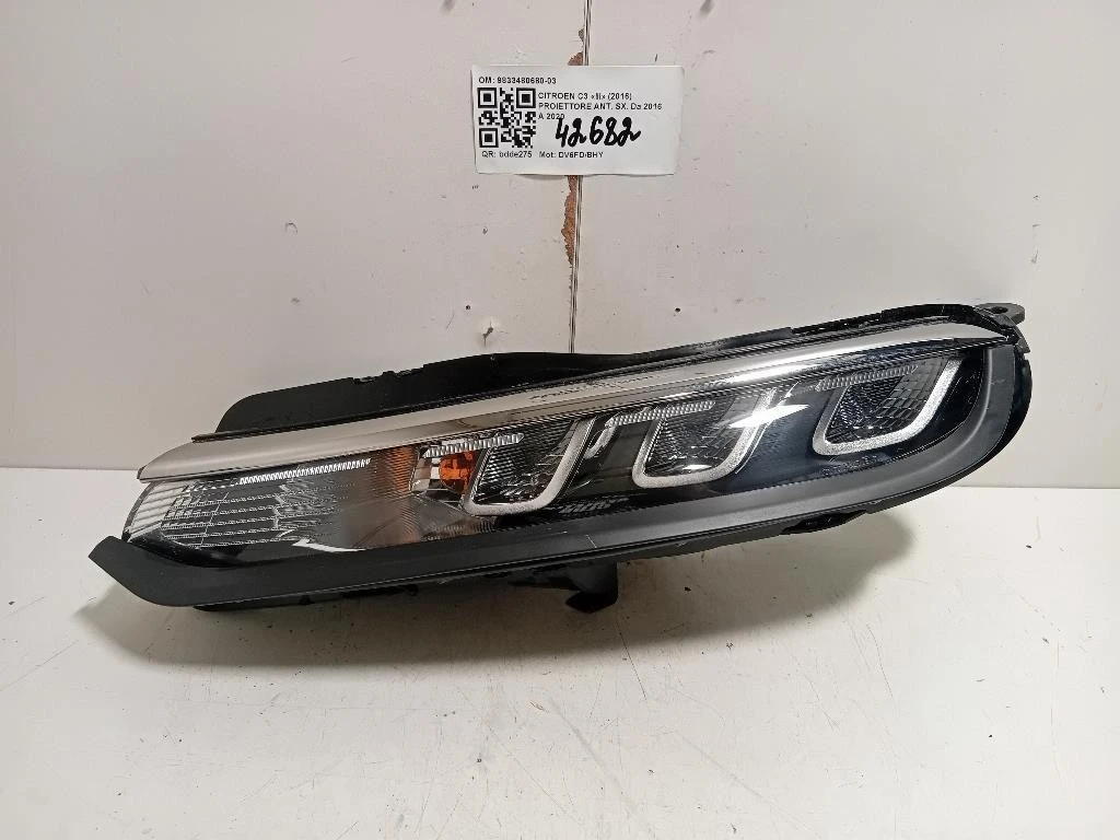 Proiettore ANT SX 9833480680-03 Citroen C3 III 2016