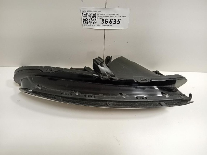 Proiettore ANT SX 9833480680-03 Citroen C3 III 2016