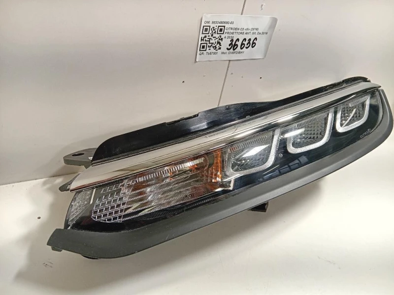 Proiettore ANT SX 9833480680-03 Citroen C3 III 2016