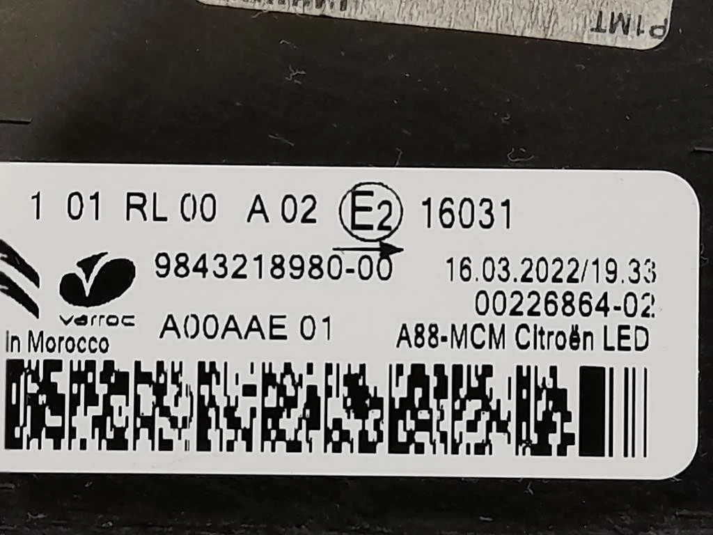 Proiettore ANT SX 9843218980 Citroen C3 III 2020