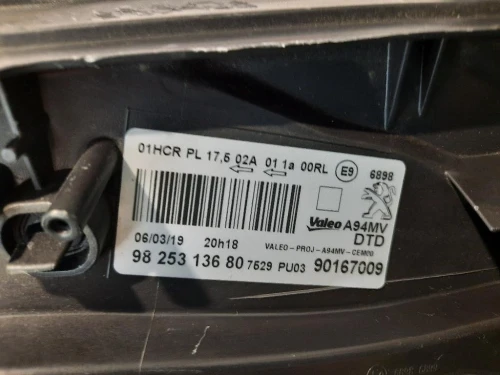 Proiettore ANT DX 9825313680 Peugeot 2008 I 2013