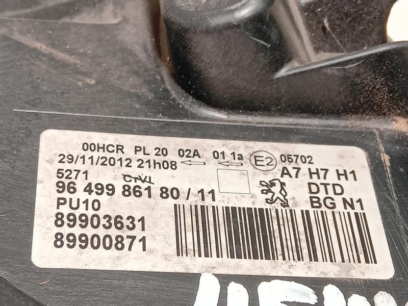 Proiettore ANT DX 9649986180 Peugeot 207 CC 2006