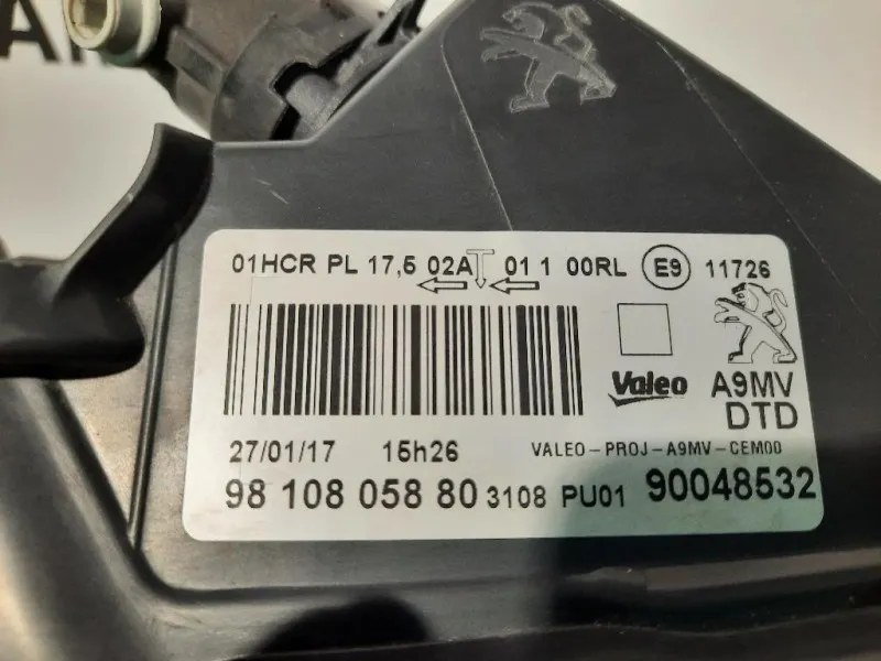 Proiettore ANT DX 9810805880 Peugeot 208 I 2015