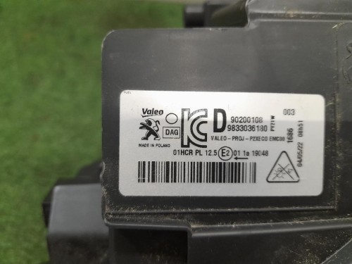 Proiettore ANT DX 9833036180 Peugeot 208 II 2019