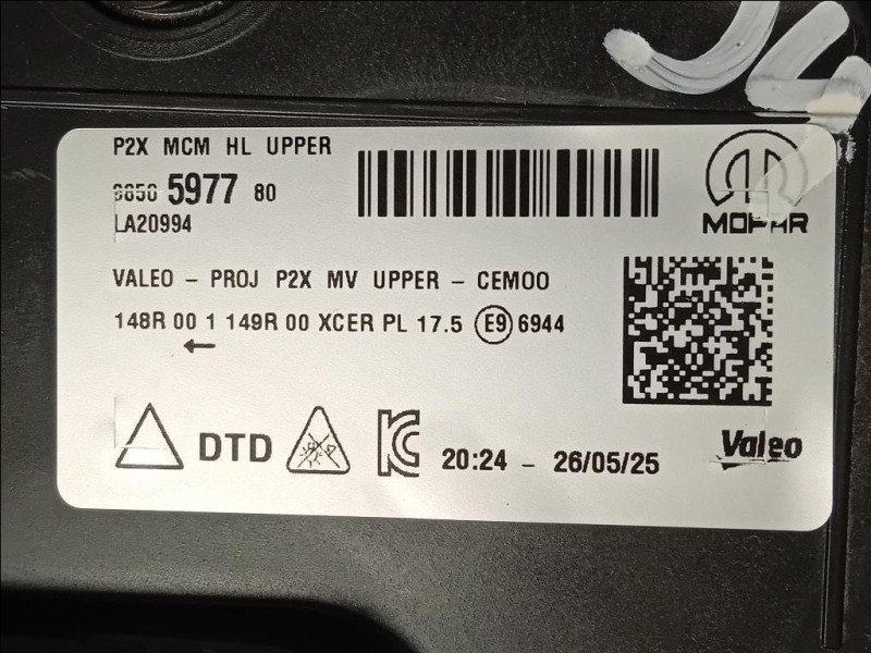 Proiettore ANT DX 9850597780 Peugeot 208 II 2019