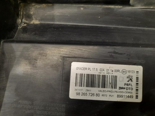 Proiettore ANT DX 9826572680 Peugeot 3008 II 2016