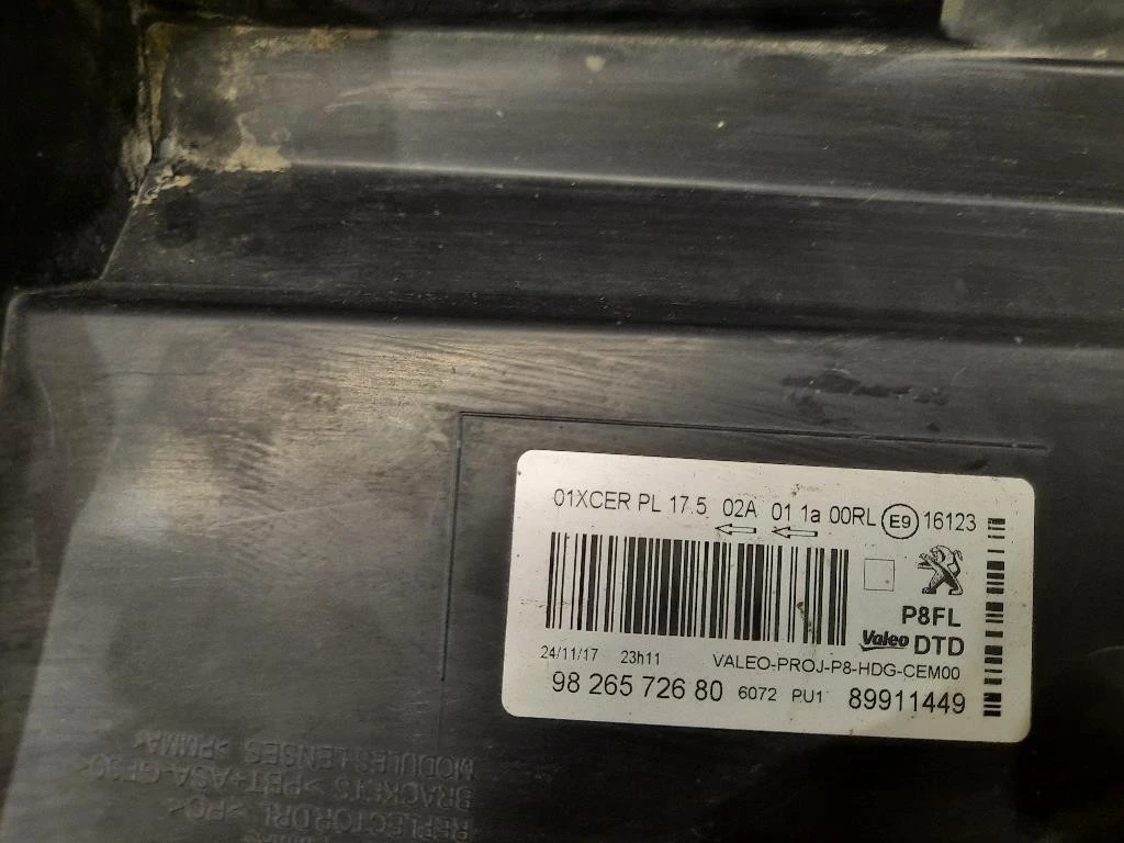 Proiettore ANT DX 9826572680 Peugeot 3008 II 2016