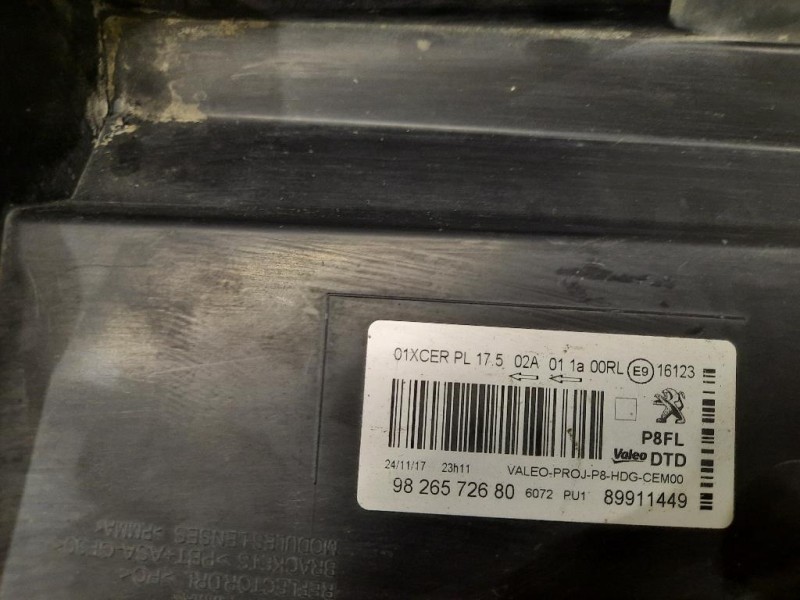 Proiettore ANT DX 9826572680 Peugeot 3008 II 2016