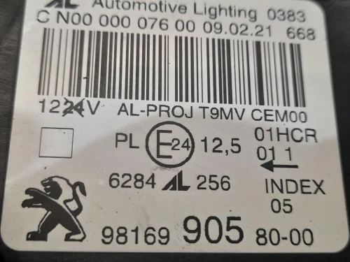 Proiettore ANT DX 981699058000 Peugeot 308 I 2008