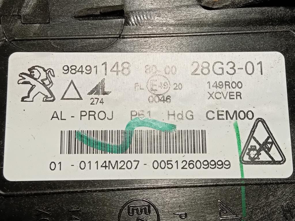 Proiettore ANT DX 9849114880 Peugeot 308 III 2021