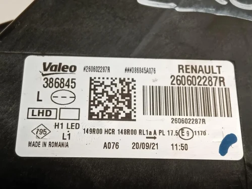 Proiettore ANT SX 260602465R Dacia Duster II 2018