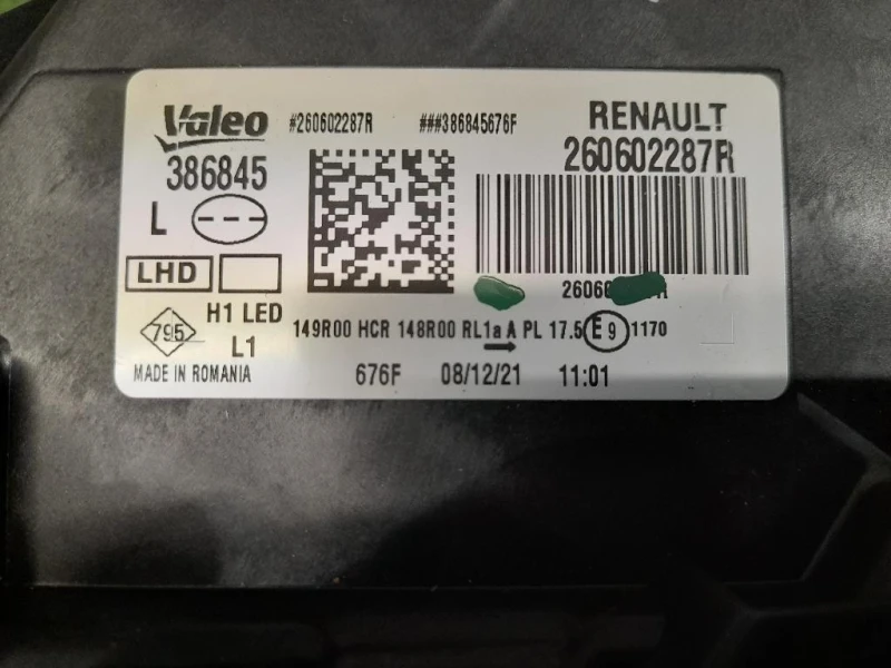 Proiettore ANT SX 260602287R Dacia Duster II 2018