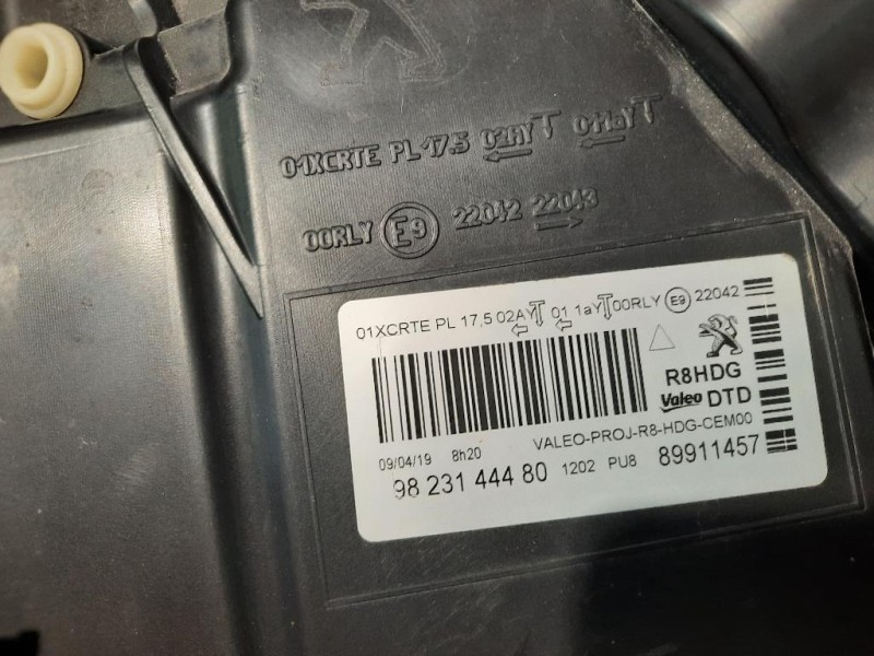 Proiettore ANT DX 1638036580 9823144480 Peugeot 508 II 2018