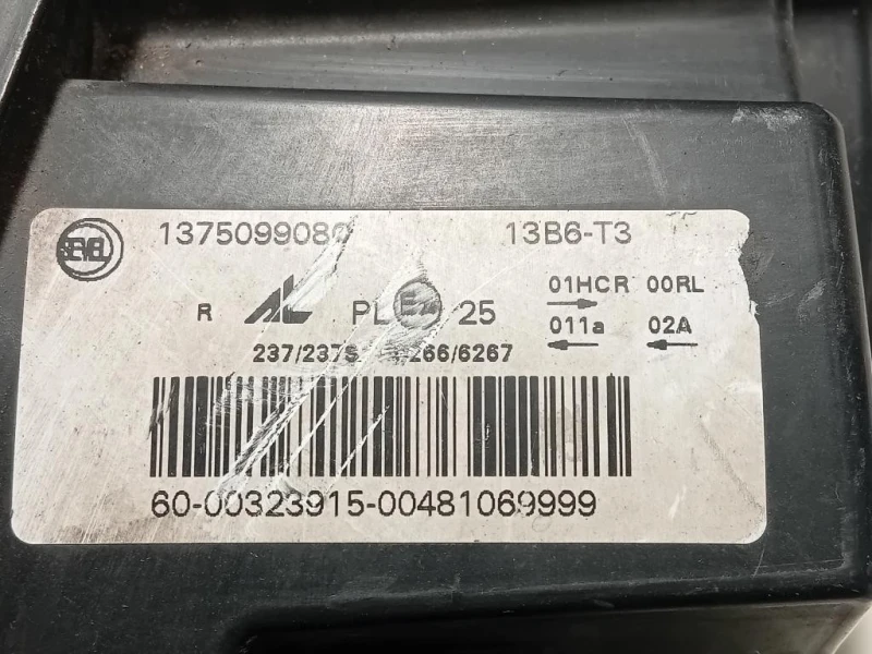 Proiettore ANT DX 1375099080 Peugeot Boxer III 2014