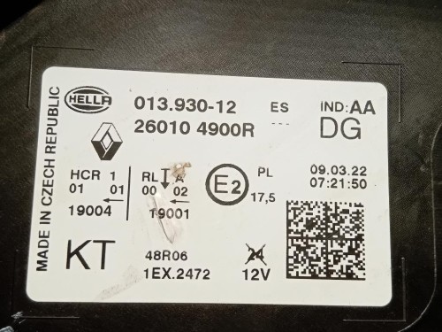 Proiettore ANT DX 260104900R Renault Captur I 2017