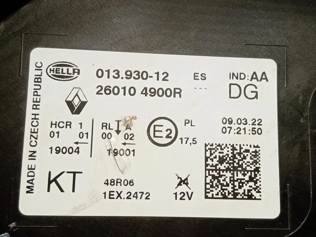 Proiettore ANT DX 260104900R Renault Captur I 2017