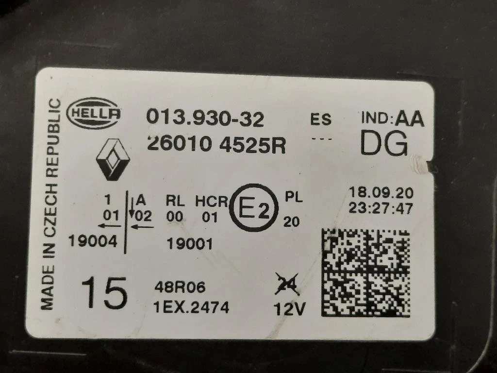 Proiettore ANT DX 260104525R Renault Captur II 2019