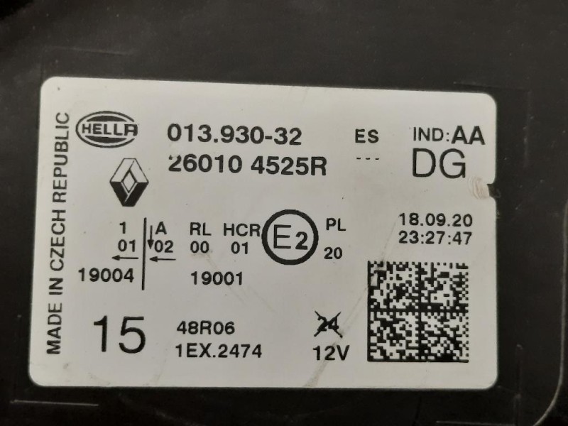 Proiettore ANT DX 260104525R Renault Captur II 2019