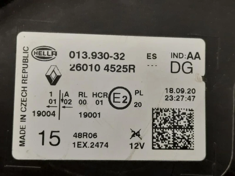 Proiettore ANT DX 260104525R Renault Captur II 2019