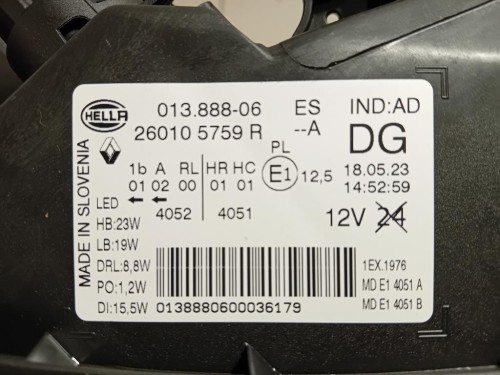 Proiettore ANT DX 260105759R Renault Kadjar 2018