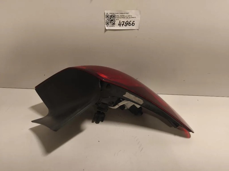 Fanale POST SX 1090098 FARO FANALE POST Opel Astra J 2012