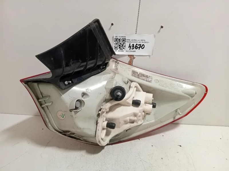 Fanale POST SX 13306459 Opel Astra J 2012