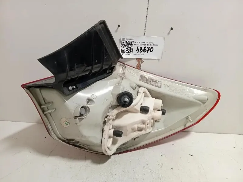 Fanale POST SX 13306459 Opel Astra J 2012