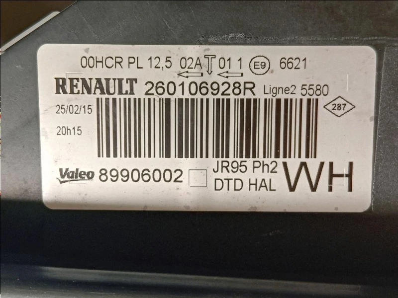 Proiettore ANT DX 260106928R Renault Scénic III X-mod 2012