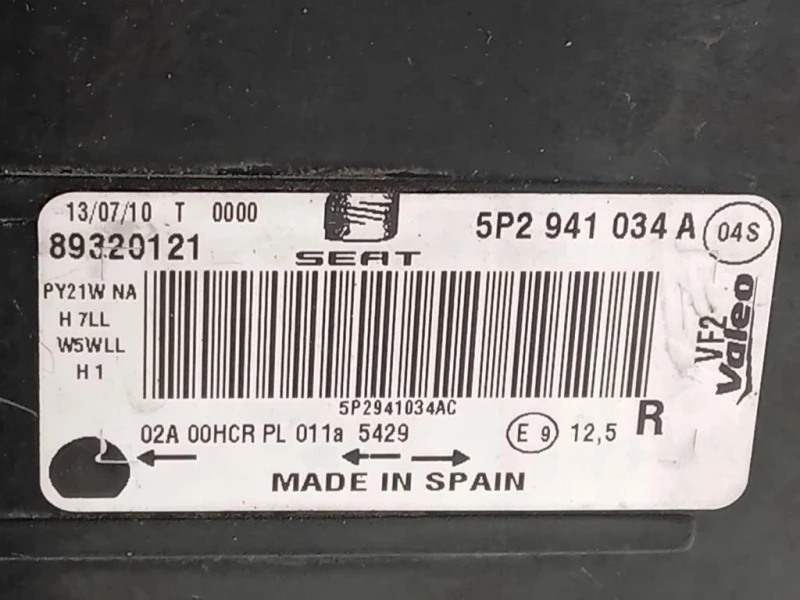 Proiettore ANT DX 5P2 941 034 A Seat Altea XL 5P5 2004