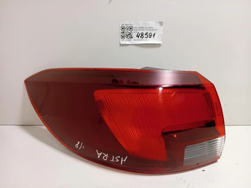 Fanale POST SX 39077374 Opel Astra K 2016