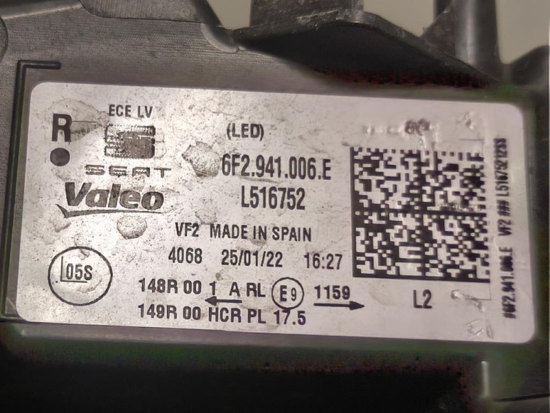 Proiettore ANT DX 6F2941006E Seat Ibiza VI KJ1 2017