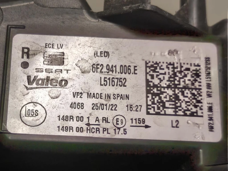 Proiettore ANT DX 6F2941006E Seat Ibiza VI KJ1 2017