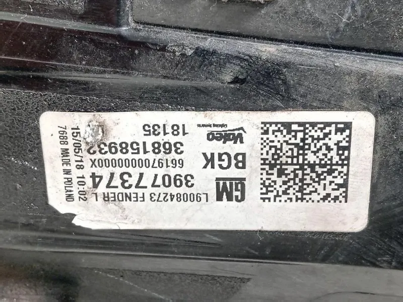 Fanale POST SX 39077374 Opel Astra K 2016