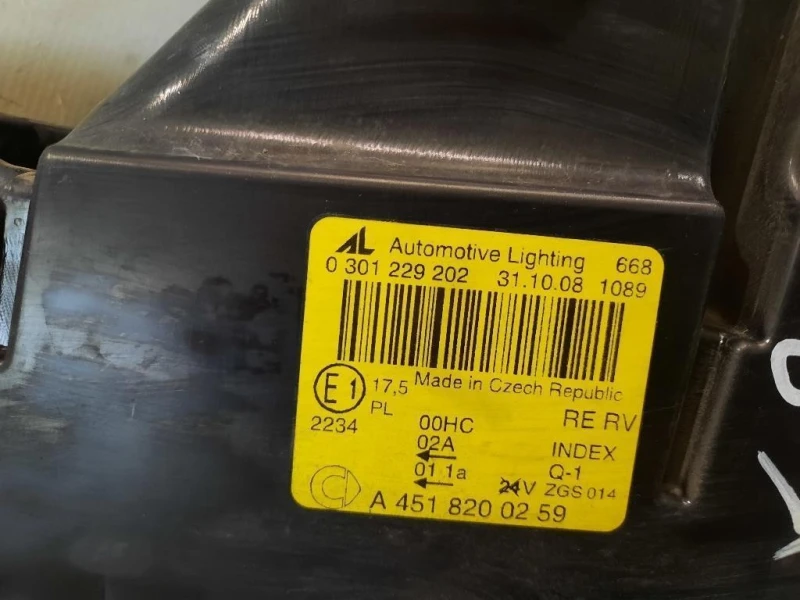 Proiettore ANT DX A4518200259 Smart Fortwo Cabrio 451 2007