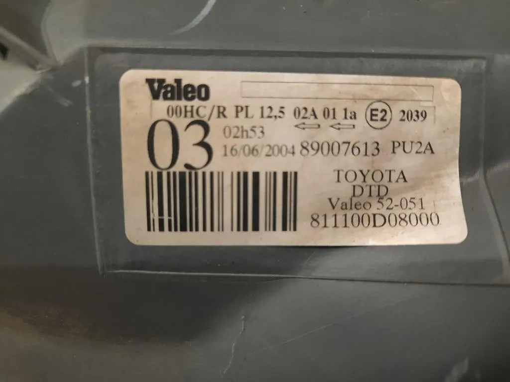 Proiettore ANT DX 811100D08000 Toyota Yaris France II 2006