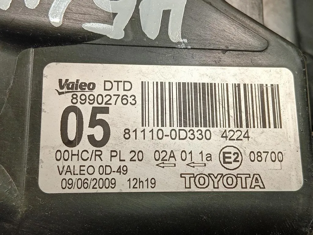 Proiettore ANT DX 81110-0D330 Toyota Yaris Japan II 2006