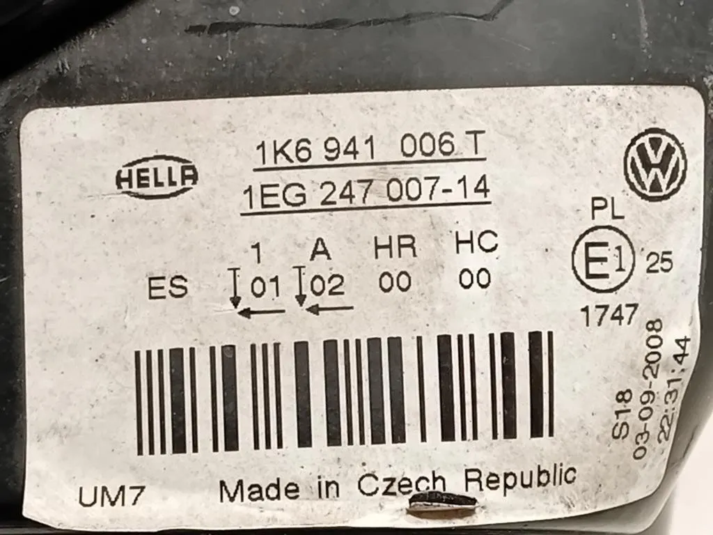 Proiettore ANT DX 1K6 941 006 Volkswagen GOLF V 2004