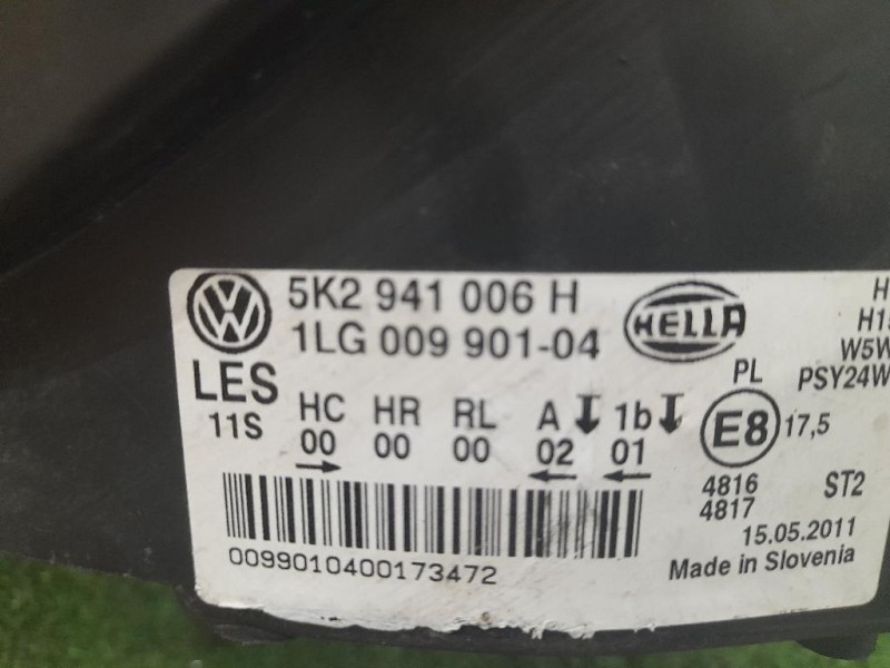 Proiettore ANT DX 5K2941006H Volkswagen GOLF VI 2009